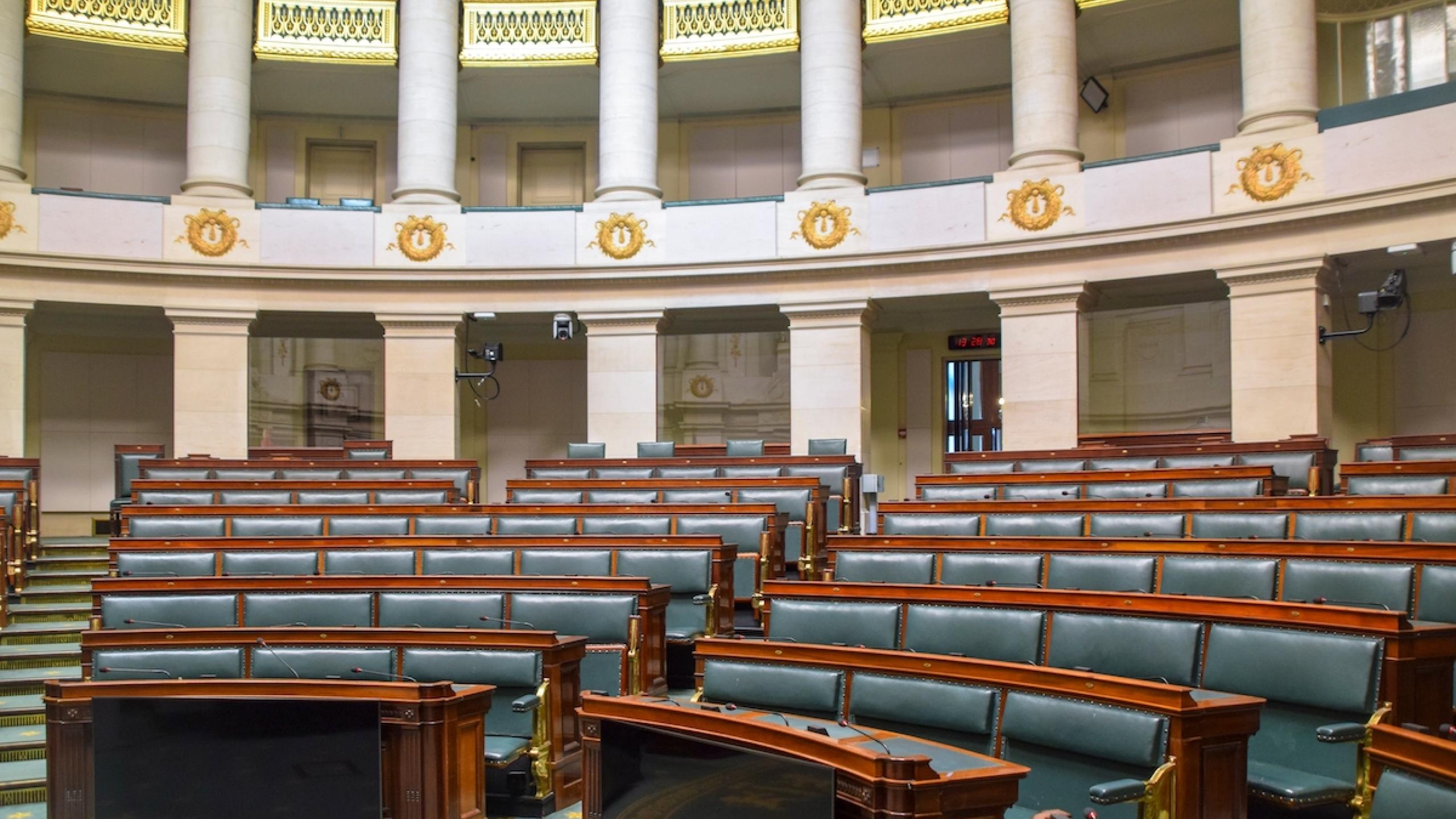 Binnenbeeld Kamer van Volksvertegenwoordigers.